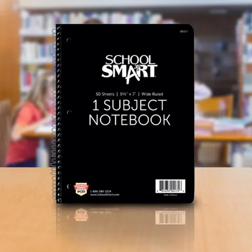 Miniatura 8 de School Smart 085317 Cuaderno de rayas anchas de 1 materia no perforado en espiral, 8-1/2 x 7 pulgadas (surtido)