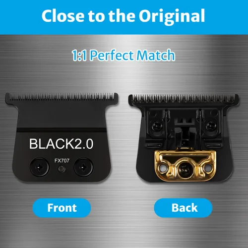Miniatura 4 de Cuchillas de repuesto compatibles con recortadoras Babyliss FX707z, FX787, FX726, 1 paquete, negro clásico