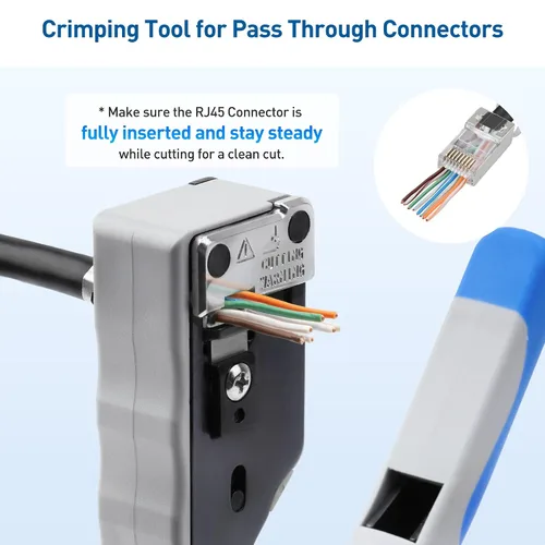 Miniatura 3 de Cable Matters Herramienta de Crimpado Modular Todo en Uno Ethernet Cat 8 (Herramienta de Crimpado Cat5 Cat6 Cat7 Cat8) para Conectores Pasantes