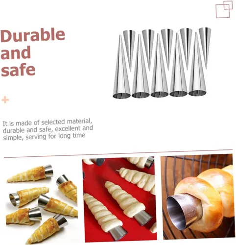 Miniatura 9 de COLLBATH Juego de 10 moldes de croissant para hornear, moldes de metal fáciles de usar, para hacer croissants y crema pastelera