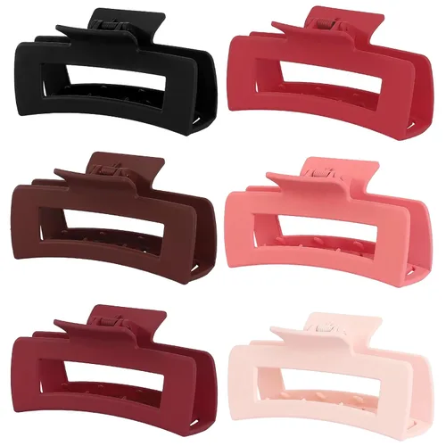 Miniatura 11 de Sisiaipu Pinzas de pelo grandes de 4 pulgadas, 6 piezas de garra grande para cabello grueso, pinzas cuadradas para el cabello para mujeres, pinzas