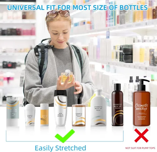 Miniatura 5 de Fundas elásticas para viajes a prueba de fugas, fundas de botellas de silicona para viajes, accesorios para mujeres y hombres para equipaje, funda a
