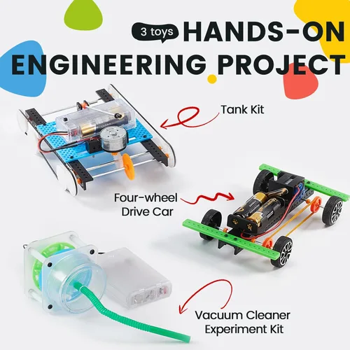 Miniatura 3 de Kit de ciencia de laboratorio en casa STEM 6 en 1 para niños de 8 a 12 años, niños y niñas de 9, 10, 11, 13, 14 años: construcción de tanques