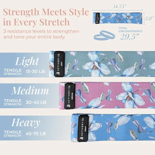 Miniatura 2 de Fabric Resistance Bands for Women – Non-Slip Fitness Tool for Glutes, Legs & Full-Body Training – Ideal for Toning & Recovery – Includes Workout