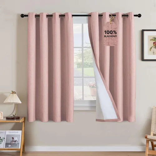 Miniatura 125 de H.VERSAILTEX Cortinas opacas de lino de 72 pulgadas de largo, 100% absolutamente opacas, con aislamiento térmico, con textura de lino, cortinas