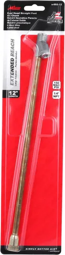 Miniatura 8 de Portabrocas de aire de doble cabeza con pie recto para medidor de presión de neumáticos, alcance extendido de 12", 1/4" FNPT, 150 PSI