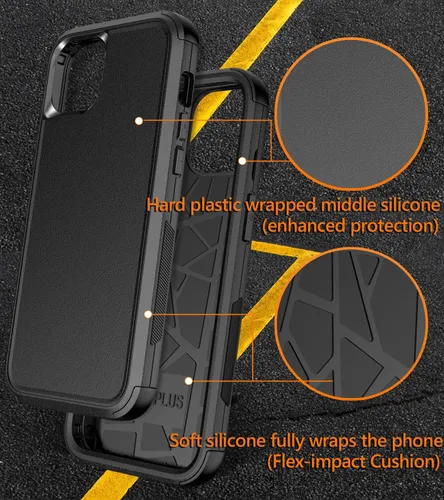 Miniatura 8 de Diverbox Funda para iPhone 15 Plus [a prueba de golpes] [a prueba de caídas] [protector de pantalla de vidrio templado], funda de protección