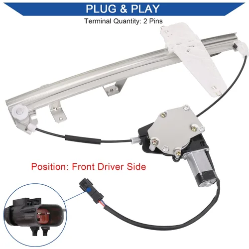 Miniatura 3 de Obaee 741-556 Conjunto de motor y regulador de elevalunas eléctrico delantero izquierdo del lado del conductor compatible con Jeep Grand Cherokee WJ