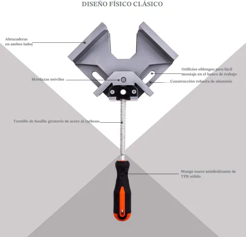 Miniatura 3 de 4 abrazaderas de esquina – Abrazaderas de madera de 90 grados en ángulo recto para carpintería, con marco de aleación de aluminio ajustable