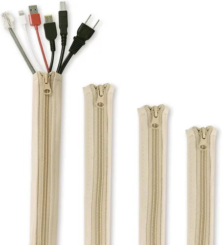 StangH Organizador de mangas para organizar cables, 19 pulgadas, para el hogar y la oficina, con cremallera, organizador de cables, envoltura