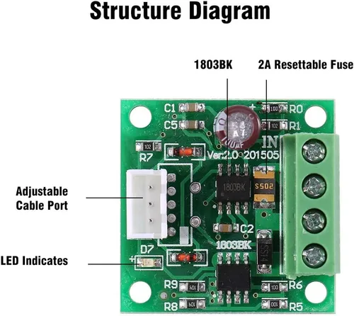 Miniatura 2 de ANGGREK - Regulador de velocidad de motor Mini PWM de bajo voltaje CC 1.8 V a 15 V 2A