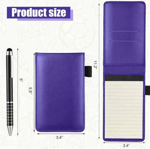 Miniatura 2 de Juego de bloc de notas pequeño, 10 piezas, incluye mini soporte para bloc de notas con 50 hojas con reglones, bolígrafo de metal y 8 cuadernillos