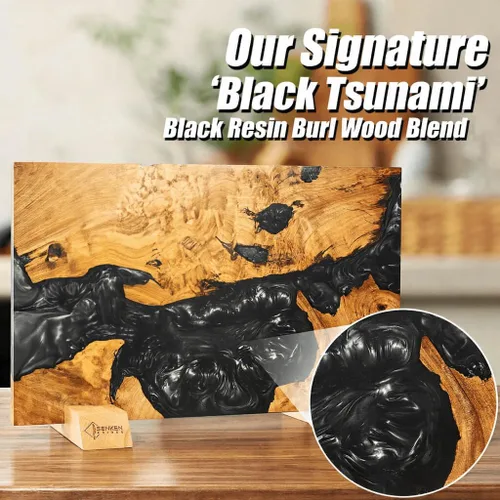 Miniatura 8 de SENKEN "Black Tsunami" - Bloque magnético extra grande para cuchillos, con capacidad para hasta 16 cuchillos, bloque de cuchillos sin cuchillos