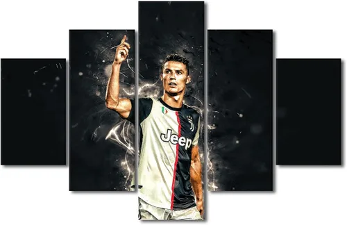 Miniatura 29 de TUMOVO Lienzo decorativo para pared, cuadro de Cristiano Ronaldo, cuadros de club de fútbol, impresiones en lienzo, póster de arte de pared, arte