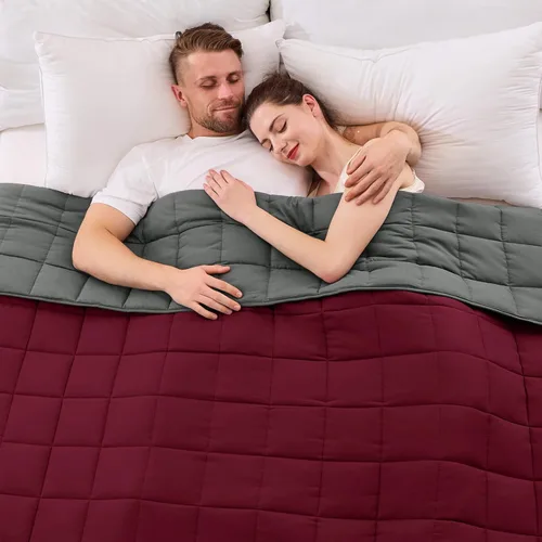 Miniatura 23 de yescool - Manta con peso, 7 libras, fresca, transpirable, con cuentas de cristal prémium, lavable a máquina, para dormir, 60-90 libras, 41 x 60 Gris