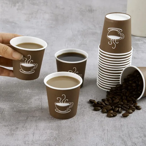 Miniatura 4 de TV TOPVALUE Paquete de 1200 vasos de papel desechables, paquete de 600 tazas de café espresso blanco de 4 onzas y 600 vasos coloridos para enjuague