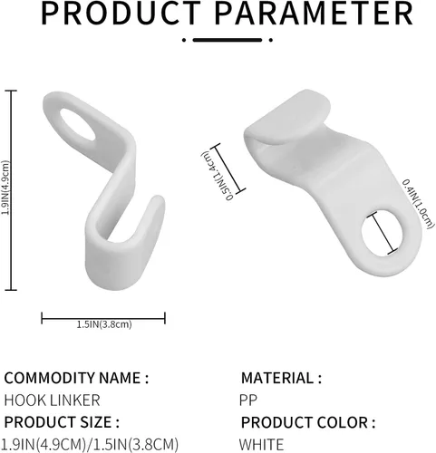 Miniatura 7 de 50 ganchos para colgar ropa, organizador de conector de armario para ahorrar espacio (blanco)