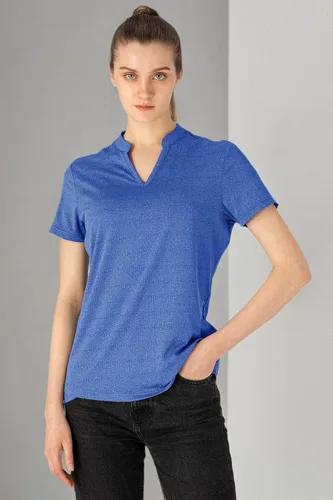 Miniatura 8 de YSENTO Camisas polo de golf Dry Fit para mujer, manga corta, cuello en V, sin cuello, ropa