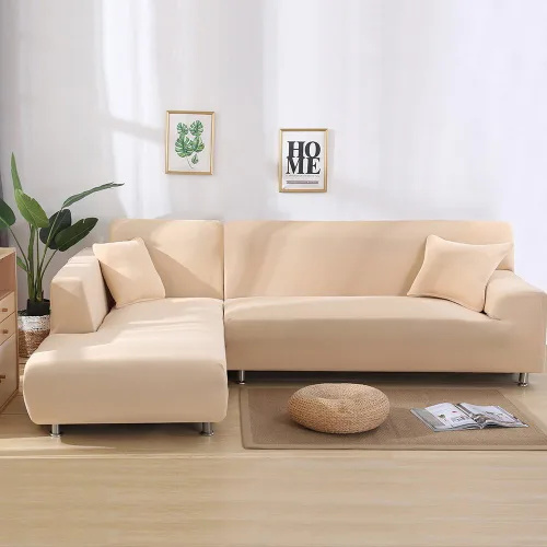 Miniatura 9 de Fundas de sofá modular, 2 fundas elásticas para sofá en forma de L, diván, muebles, funda protectora para niños, perros y mascotas con 2 fundas