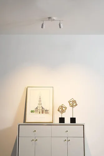 Miniatura 7 de Shura - Luz de pista blanca de 2 luces con cabezales ajustables, bombillas LED integradas, kit de iluminación de riel de 15 pulgadas, luz de techo