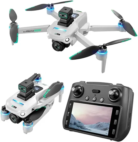 Drone GPS con cámara EIS 8K UHD para adultos, 5G WiFi FPV RC Quadcopter con motores sin escobillas, posicionamiento de flujo óptico, evitación de