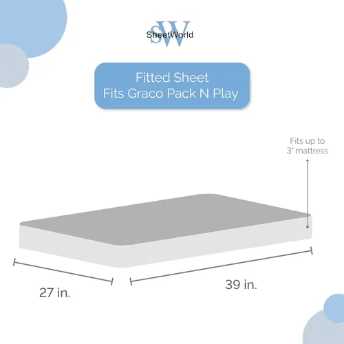 Miniatura 5 de SheetWorld - Sábana bajera ajustable para bebé de 27 x 39 pulgadas, 100% algodón, hipoalergénica, unisex, para niño y niña, azul marino, fabricado