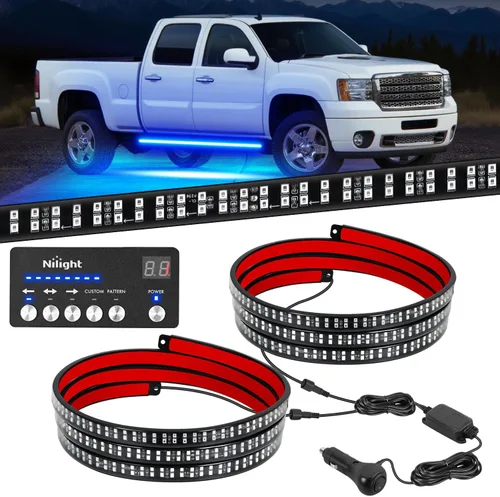 Miniatura 21 de Nilight 2 piezas de 24 pulgadas de tira de luces estroboscópicas para parrilla de camiones, 384 LED, luz de emergencia ámbar, flexible, intermitente