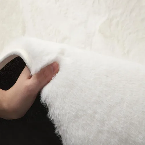 Miniatura 7 de ZZenSmot Alfombra moderna de piel sintética de conejo suave y esponjosa para el suelo, no se desprende, antideslizante, para dormitorio, sala