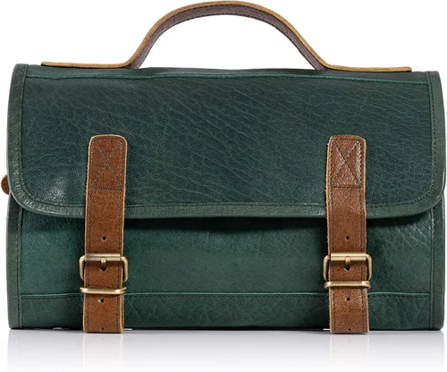 Miniatura 6 de KomalC Neceser Colgante de Cuero de Búfalo Premium para Viaje Kit Dopp