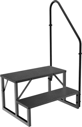 Escalera de escalón, taburete con asa, escalera de piscina resistente sobre el suelo, 660 libras, escalones de cámper al aire libre, escaleras para