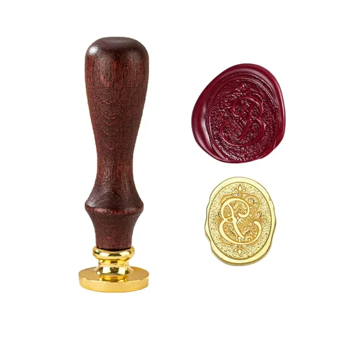 Miniatura 10 de Sello de cera con letra inicial del alfabeto G, sello de cera de sellado de letras vintage con cabeza de latón extraíble y mango de madera