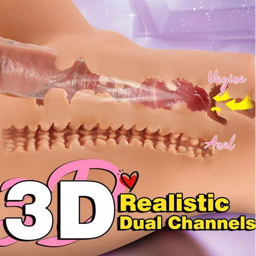 Miniatura 3 de Torso de muñeca sexual de 7.2 lb para hombres, muñecas sexuales para hombres con piernas posables, estimulador anal y vaginal de bolsillo realista