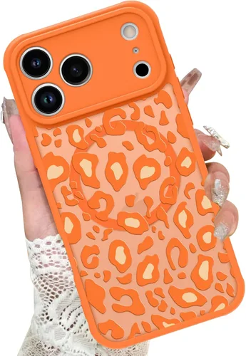 Miniatura 45 de KANGHAR - Funda para iPhone 11 [Compatible con Magsafe] Patrón estampado de leopardo Lindo guepardo Funda protectora magnética para niñas, mujeres