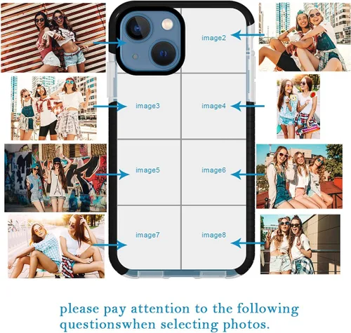 Miniatura 2 de Funda de teléfono personalizada para iPhone 13 Mini, funda personalizada de fotos de collage de múltiples imágenes, resistente a los arañazos, a