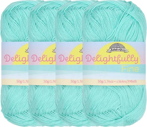 Miniatura 61 de JubileeYarn - Ovillo de hilo deliciosamente fino, 1.76 oz/madeja de rayón de bambú, color rosa polvo, 4 madejas