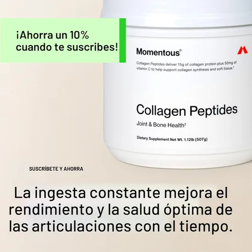 Miniatura 10 de Momentous - Polvo de péptidos de colágeno alimentado con pasto - Polvo de proteína de colágeno con Fortigel y vitamina C para el cabello, la piel