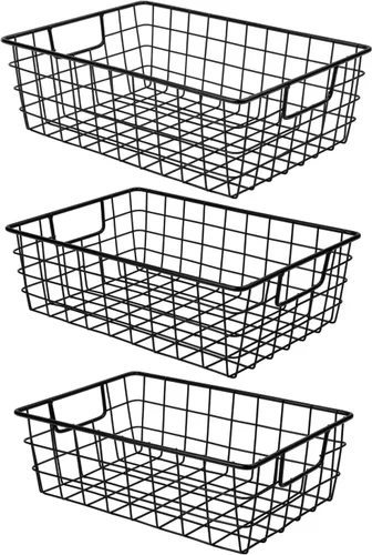 Miniatura 12 de Farmhouse Decor - Canasta organizadora de alambre de metal (1 unidad), almacenamiento de papel higiénico, organización y almacenamiento para baño