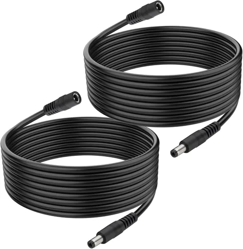 Miniatura 6 de CENSHI Paquete de 1 cable de extensión de alimentación CC de 18 AWG de 0.217 in x 0.098 in, cable conector macho a hembra para cámara de seguridad