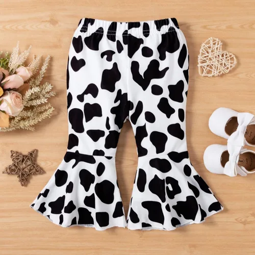 Miniatura 5 de DREAM BUS Conjunto de bebé para niña pequeña, con volantes acampanados, pantalones acampanados, con estampado de girasol, para verano, para niña