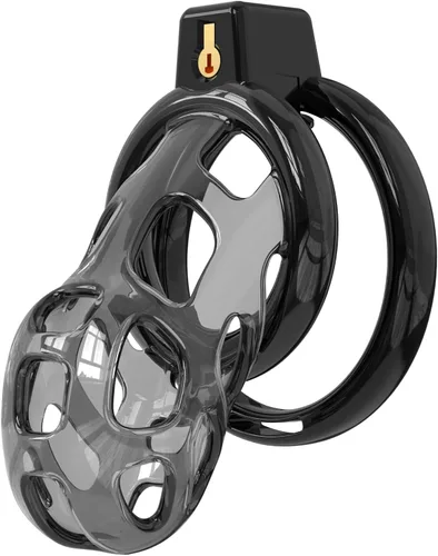 Miniatura 5 de Soft Rubber Male Chastity Cage, with 6 Size Rings, Invisible Lock Man Penis Exercise Bondage Gear & Accessories Lightweight Adult Sex Toys (Black, S)