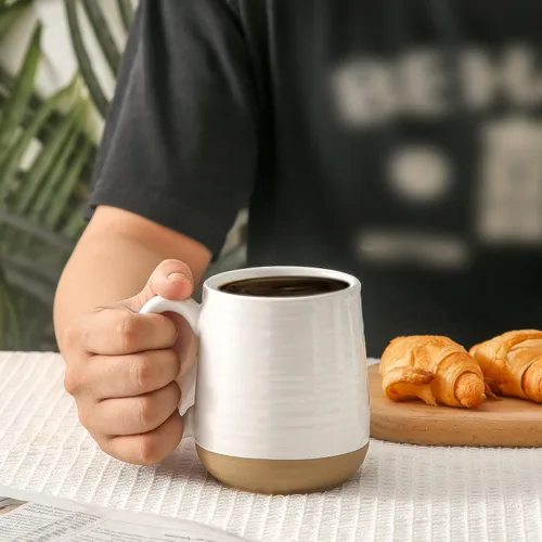 Miniatura 4 de Juego de tazas de café de cerámica grandes - 15 oz tazas de café con mango de porcelana, juego de 4 con mango, perfectas para capuchino, té, moca