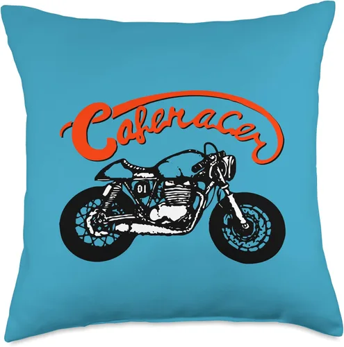 Miniatura 4 de American Cafe Racer Motorcycle Apparel and Merch Cafe Racer Biker Men Women Adult Teens Boys Girls Kids Youth Throw Pillow, 16x16, Multicolor