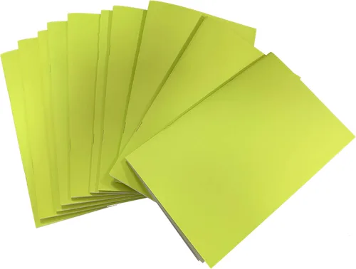 Miniatura 6 de Paquete de 50 folletos en blanco con cubierta verde lima brillante, 32 páginas sin rayas, sin rayas, con papel blanco de 24 libras de 8.5 x 5.5