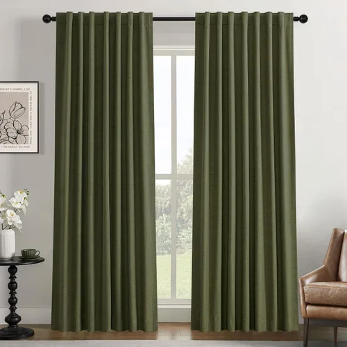Miniatura 50 de UHITECH Cortinas opacas de 35 pulgadas de largo para sala de estar, 2 paneles, cortina opaca corta para cocina para ventanas pequeñas, cortinas