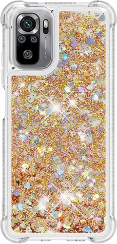 Miniatura 37 de Glitter Sparkle Moving Quicksand Flowing Cover para Xiaomi Redmi Note 10S Bling Liquid Clear Star Heart Silicona Bumper Funda transparente de goma a