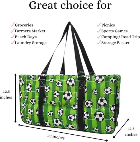 Miniatura 114 de NGIL Bolsa de comestibles reutilizable extra grande plegable de gran tamaño para comestibles, almacenamiento, picnic, playa, Bronco-negro occidental