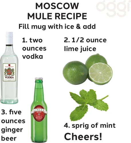 Miniatura 6 de Oggi Juego de 2 tazas de Moscow Mule de acero inoxidable chapadas en cobre de 20 onzas con mango EZ-Grip, carrito de cóctel y accesorios de bar