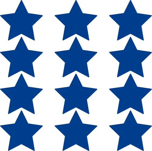 Miniatura 34 de LiteMark Durable Stars, calcomanía roja brillante de 5.5 pulgadas, uso en hormigón liso, azulejos, vidrio, paquete de 8 estrellas Rojo