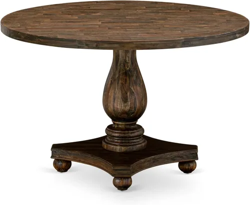 Miniatura 3 de East West Furniture I2VE5-703 - Juego de mesa y sillas de cocina de 5 piezas, incluye una mesa de comedor redonda con pedestal y 4 sillas de comedor