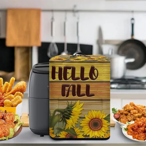 Miniatura 5 de ZOUTAIRONG Funda para freidora de aire de girasol de otoño para el hogar, accesorios de decoración de cocina, fundas para electrodomésticos pequeños